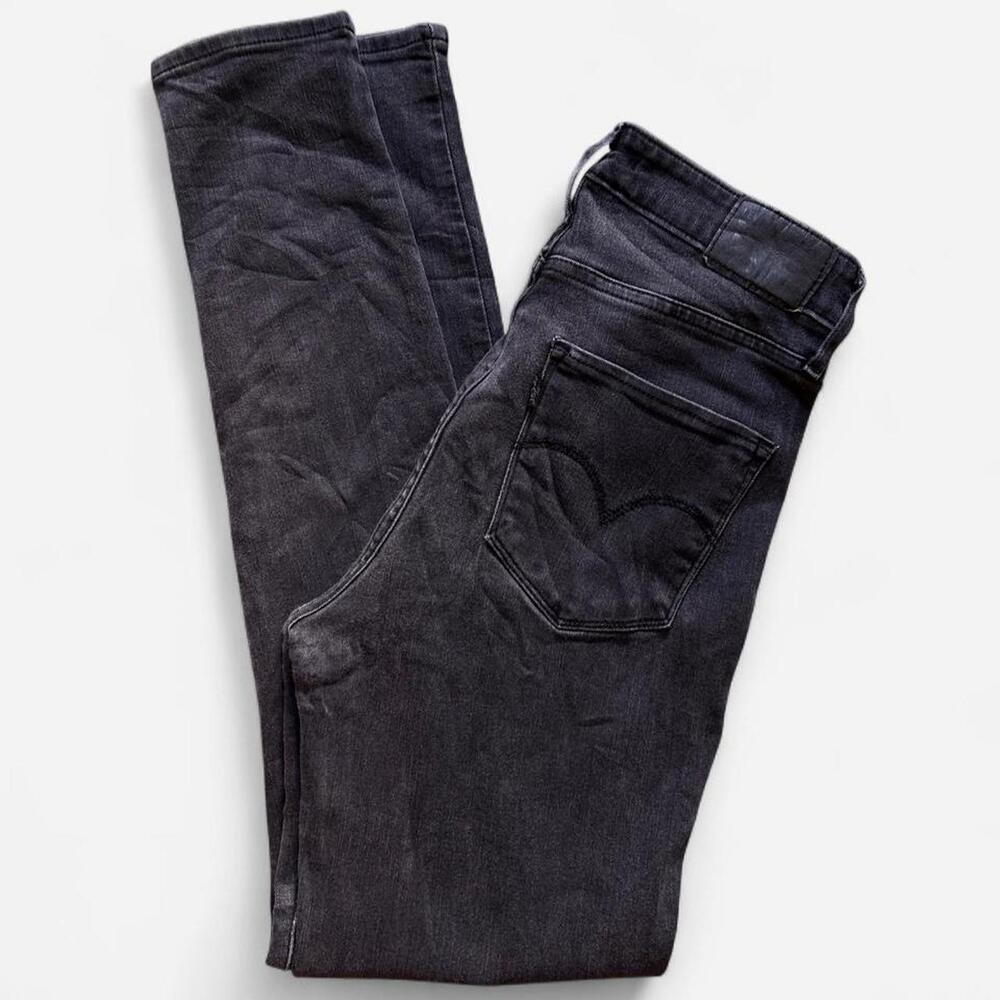 Levi's 721 High Rise Skinny Jeans Black Gray Stretch Denim Womens - 29